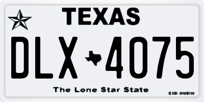 TX license plate DLX4075