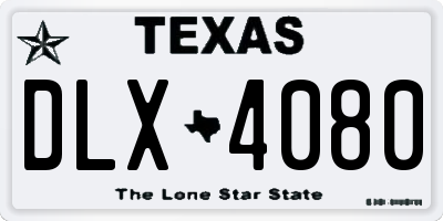 TX license plate DLX4080