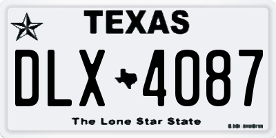 TX license plate DLX4087