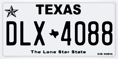 TX license plate DLX4088