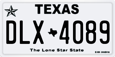 TX license plate DLX4089