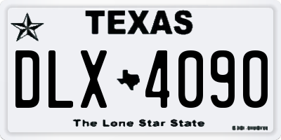 TX license plate DLX4090