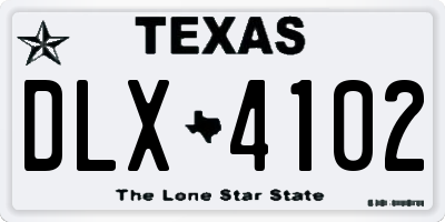 TX license plate DLX4102