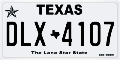 TX license plate DLX4107