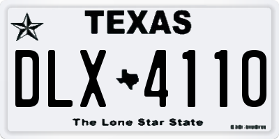 TX license plate DLX4110