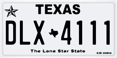 TX license plate DLX4111