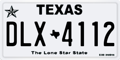 TX license plate DLX4112