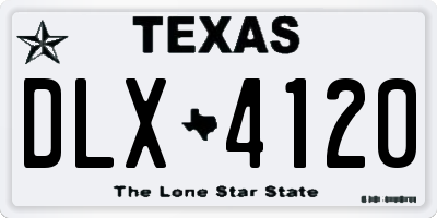 TX license plate DLX4120