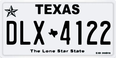 TX license plate DLX4122