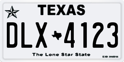 TX license plate DLX4123