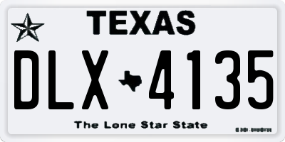 TX license plate DLX4135