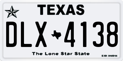 TX license plate DLX4138