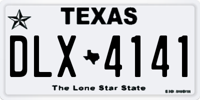 TX license plate DLX4141