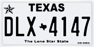 TX license plate DLX4147