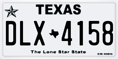 TX license plate DLX4158