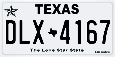 TX license plate DLX4167