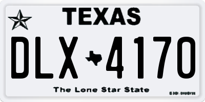 TX license plate DLX4170