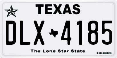 TX license plate DLX4185