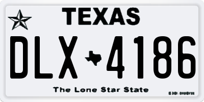 TX license plate DLX4186