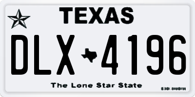 TX license plate DLX4196