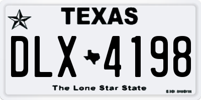 TX license plate DLX4198