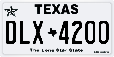 TX license plate DLX4200