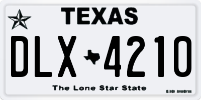 TX license plate DLX4210