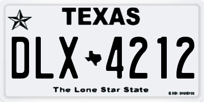 TX license plate DLX4212