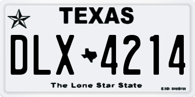 TX license plate DLX4214