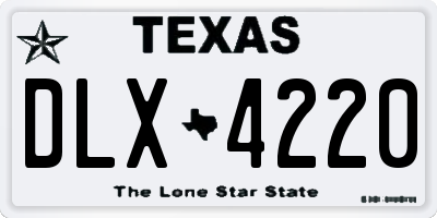 TX license plate DLX4220