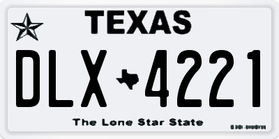 TX license plate DLX4221