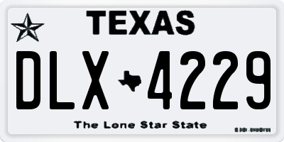 TX license plate DLX4229