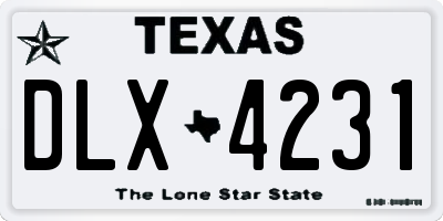 TX license plate DLX4231