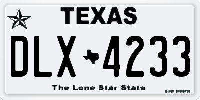 TX license plate DLX4233