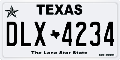 TX license plate DLX4234