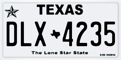 TX license plate DLX4235