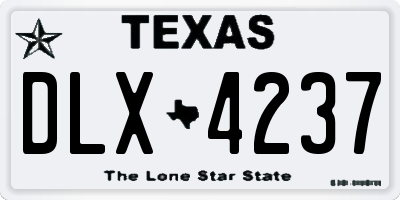 TX license plate DLX4237