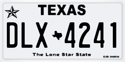 TX license plate DLX4241