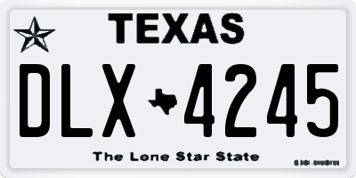 TX license plate DLX4245