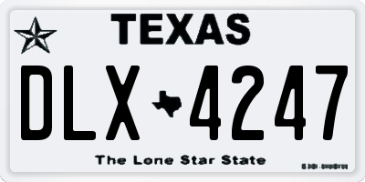 TX license plate DLX4247