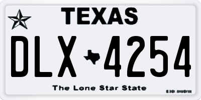 TX license plate DLX4254