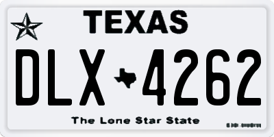 TX license plate DLX4262