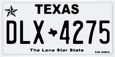 TX license plate DLX4275