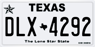 TX license plate DLX4292