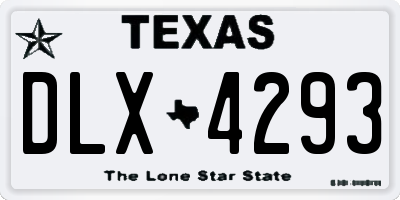 TX license plate DLX4293