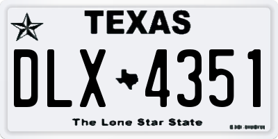 TX license plate DLX4351