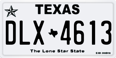 TX license plate DLX4613