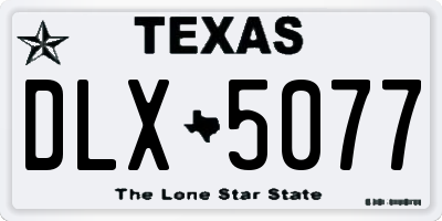 TX license plate DLX5077