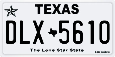 TX license plate DLX5610