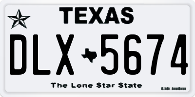 TX license plate DLX5674